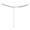 Women's Crystal Rhinestone Bridal V-Necklace and Hypoallergenic Earrings Set, 14"-17" with 3" Extender (Silver Tone)