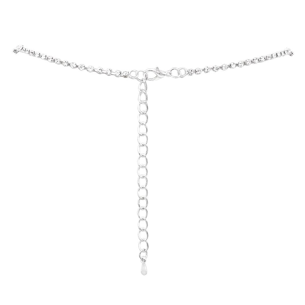 Crystal Rhinestone Aqua Blue Zircon Teardrop Bridal Necklace and Earrings Jewelry Set