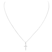 Cross Pendant Necklace (Silver Tone)