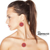 Summertime Fun Daisy Flower Pendant Necklace and Earrings Set (Coral Necklace Earrings Set)