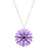 Women's Summertime Fun Daisy Flower Pendant Necklace and Earring Jewelry Gift Set