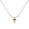 Stunning Inspirational Religious Blessed Cross With Freshwater Pearls Pendant Necklace, 15"-18" with 3" Extender
