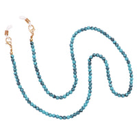 Western Colorful 4mm Natural Turquoise Howlite Bead Reader Eyeglass Strap Holder Necklace, 26"