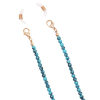 Western Colorful 4mm Natural Turquoise Howlite Bead Reader Eyeglass Strap Holder Necklace, 26"