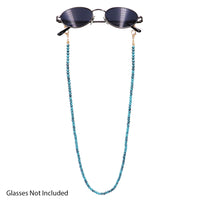 Western Colorful 4mm Natural Turquoise Howlite Bead Reader Eyeglass Strap Holder Necklace, 26"