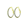 Hypo-allergenic Crystal Hoop Earrings (Gold, 35)