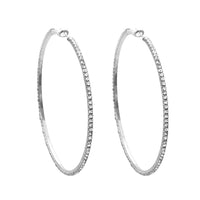 Hypo-allergenic Large Hoop Earrings 73mm (Silver Tone)