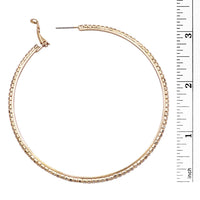 Women's Statement Fashion Trending Hypo-allergenic Gold Tone Crystal Hoop Earrings