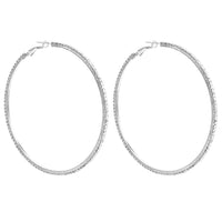 Hypo-allergenic Crystal Hoop Earrings (Silver, 73)