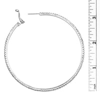 Hypo-allergenic Crystal Hoop Earrings (Silver, 73)