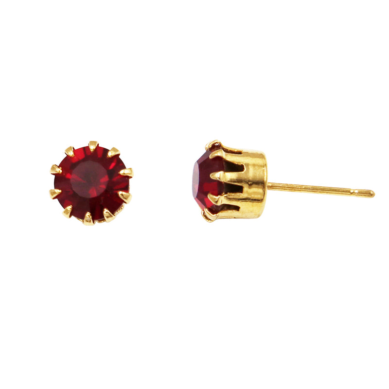 Swarovski Red Crystal Simple Stud Earrings