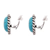 Southwestern Style Round Turquoise Clip On Earrings