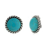 Southwestern Style Round Turquoise Clip On Earrings