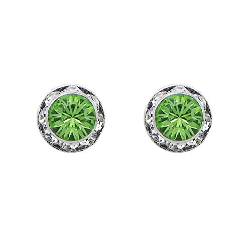 Stunning And Colorful Hypoallergenic Post Back Stud Birthstone Earrings Made With Swarovski Crystals Birthday Gift Set, 8mm (August)