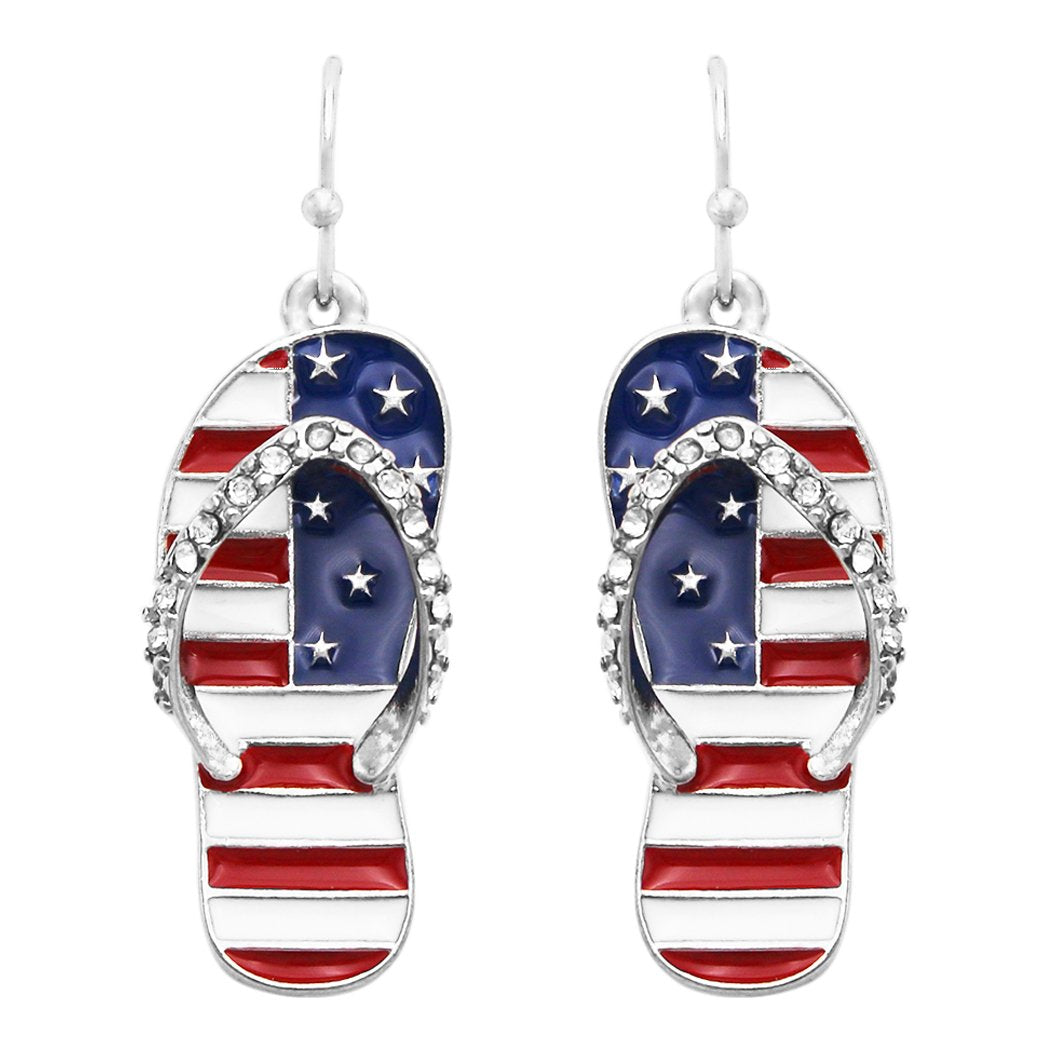 American Flag Earrings Red Blue White Lips Star Beaded Dangle Earrings 4th  of July Patriotic Drop Earrings Independence Day Jewelry Gifts for Women  Girls Size Lips