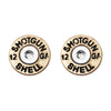 12 Gauge Shotgun Shell Spent Bullet Hypoallergenic Post Back Stud Earrings