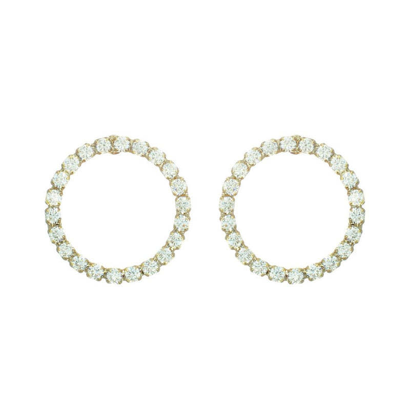 Premium Hypoallergenic Cubic Zirconia Little Hoop Earrings (Gold Tone)
