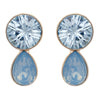 Opalescent Teardrop Post Drop Earrings (Blue) Hypoallergenic