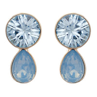 Opalescent Teardrop Post Drop Earrings (Blue) Hypoallergenic