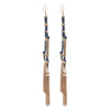 Suede and Chain Fringe Tassel Long Dangle Earrings (Slate Blue)