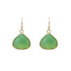 Crystal Teardrop Dangle Earrings (Green)