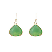 Crystal Teardrop Dangle Earrings (Green)