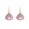 Crystal Teardrop Dangle Earrings (Purple)