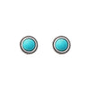 Stylish Western Style Semi Precious Natural Howlite Stone Concho Hypoallergenic Post Back Earrings, 0.50" (Turquoise Howlite Round Concho)