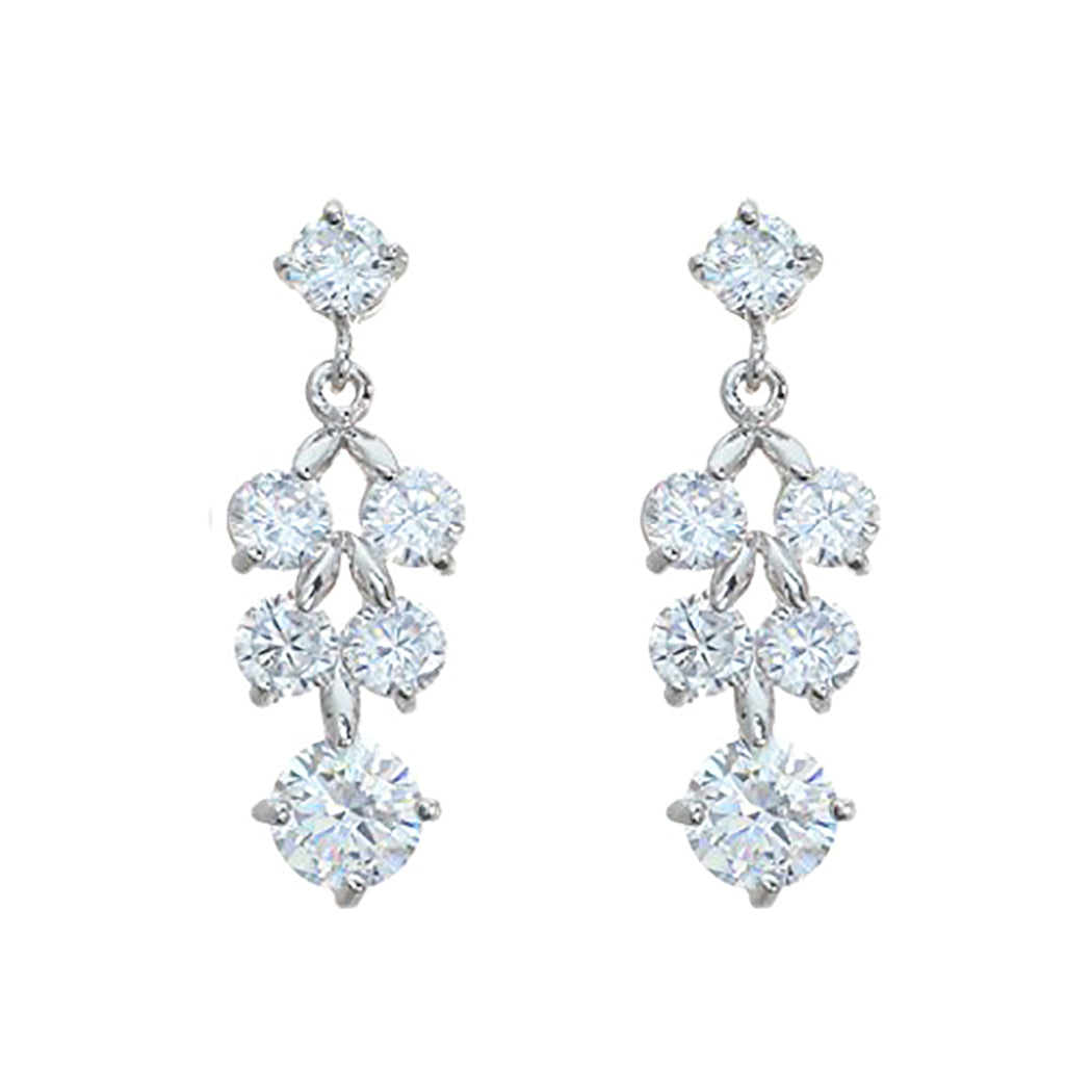 Classic Crystal Dangle Earrings (Silver)