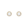 Round Halo Crystal Stud Earrings (Gold and Clear)