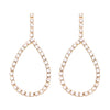 Dazzling Crystal Strand Open Teardrop Hoop Earrings, 30mm (Gold Tone)