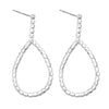 Dazzling Crystal Strand Open Teardrop Hoop Earrings, 30mm (Silver Tone)