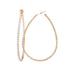 Dazzling Open Teardrop Crystal Hoop Hypoallergenic Post Earrings, 2.12" (Clear Crystal/Gold Tone)