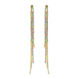 Unique Crystal Rhinestone Strands Double Sided Shoulder Duster Hypoallergenic Statement Earrings, 6