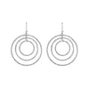 Crystal Rhinestone Triple Circle Infinity Rings Dangle Earrings