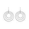 Crystal Rhinestone Triple Circle Infinity Rings Dangle Earrings