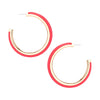 Hypoallergenic Metal Trim Lucite Hoop Earrings (Red 60mm)