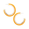 Hypoallergenic Metal Trim Lucite Hoop Earrings (Yellow 50mm)