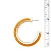 Hypoallergenic Metal Trim Lucite Hoop Earrings (Yellow 50mm)