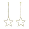 Sparkling Crystal Star Dangle Earrings (Gold Tone)