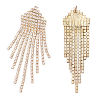 Women's Sparkling Crystal Fringe Comfortable Waterfall Hypoallergenic Post Earrings, 2.75"