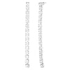 Hypoallergenic 6mm Crystal Rhinestone Extra Long Strand Drop Earrings (Clear/Silver Tone)