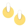 Lucite Solid Triple Disc Necklace and Dangle Hoop Earrings (Yellow Earrings Only)