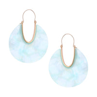 Lucite Solid Triple Disc Necklace and Dangle Hoop Earrings (Mint Earrings Only)