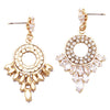 Long Premium Cubic Zirconia Circle Rings with Marquis Dangle Hypoallergenic Earrings, 2" (Gold Tone)
