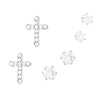 3 Pairs Hypoallergenic Trendy Small Cross and Stud Cubic Zirconia Earring Set
