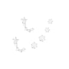Set of 3 Pairs Petite Hypoallergenic CZ Stud Earring Gift Set (Star Comet Silver Tone)