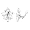 Stunning Crystal Rhinestone Marquis Floral Cluster Clip On Earrings, 1"