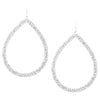 Dazzling Open Teardrop Crystal Hoop Earrings, 30mm-50mm (Silver Tone, 50)