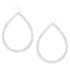 Dazzling Open Teardrop Crystal Hoop Earrings, 30mm-50mm (Silver Tone, 50)